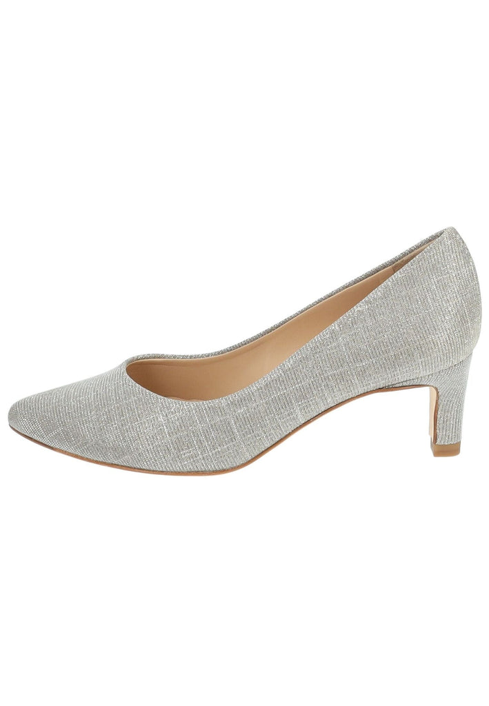 Peter Kaiser Pumps Leder/Textil Beige/Silber