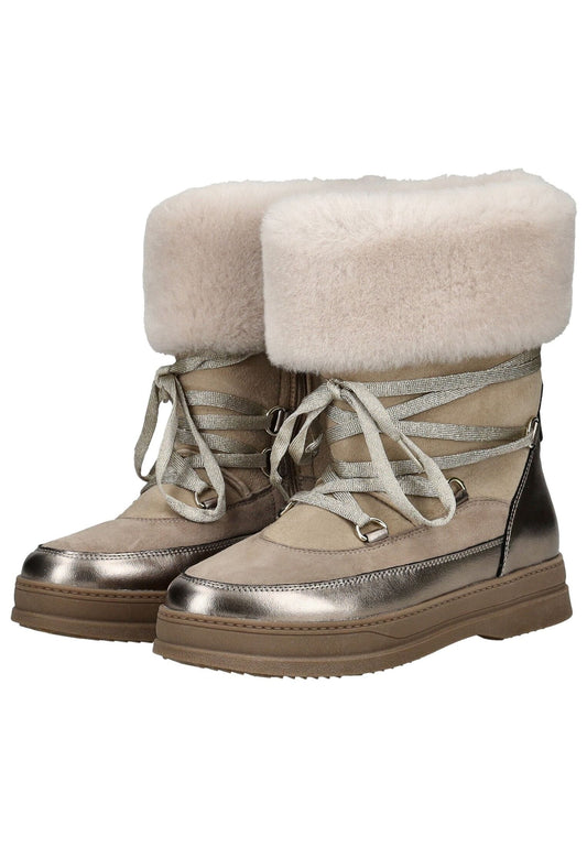 Peter Kaiser Stiefel Leder Sand Warmfutter