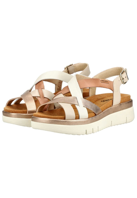 Pikolinos Sandalen Leder Weiß/Gold