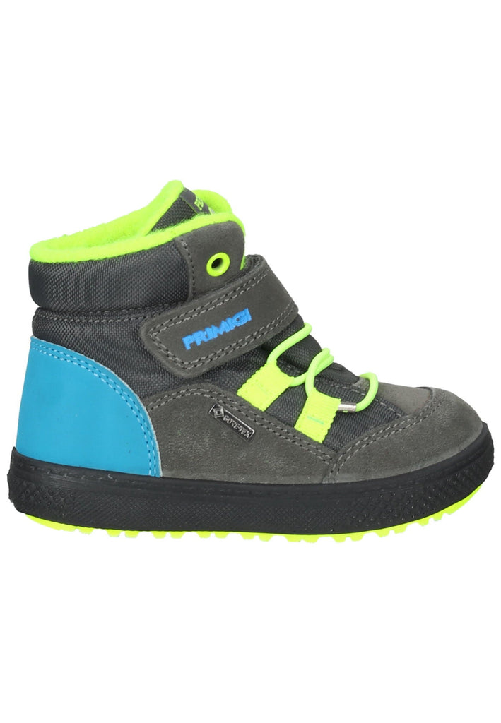 Primigi Sneaker Leder Grau/Gelb Warmfutter