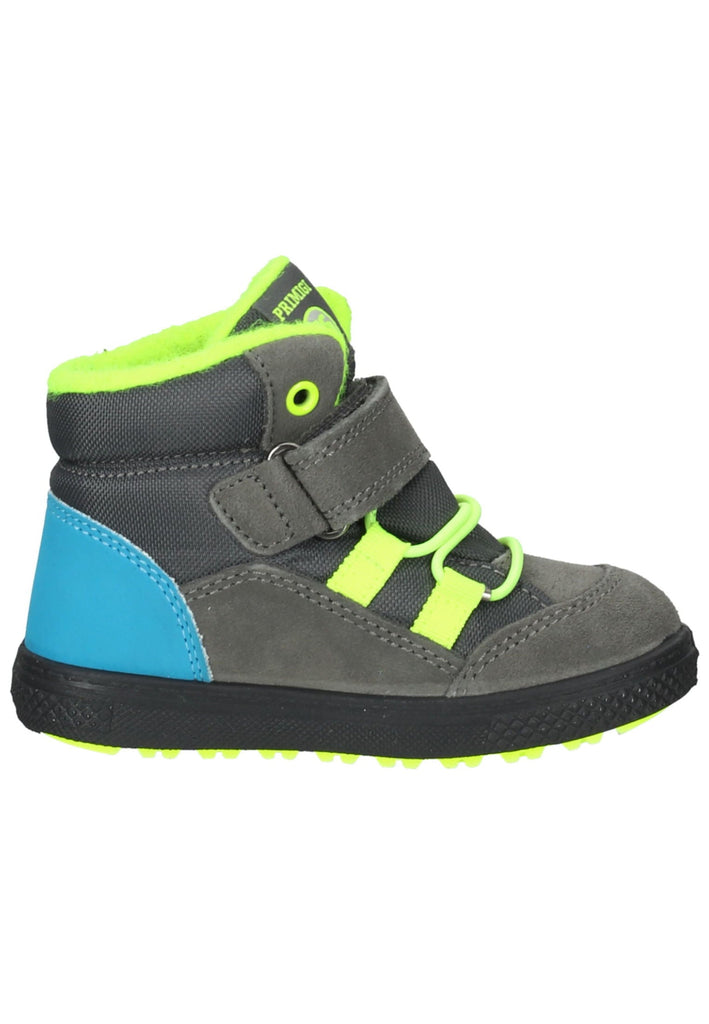 Primigi Sneaker Leder Grau/Gelb Warmfutter