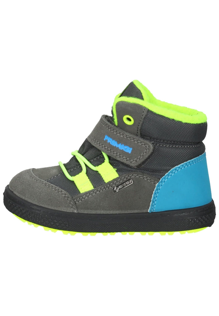Primigi Sneaker Leder Grau/Gelb Warmfutter