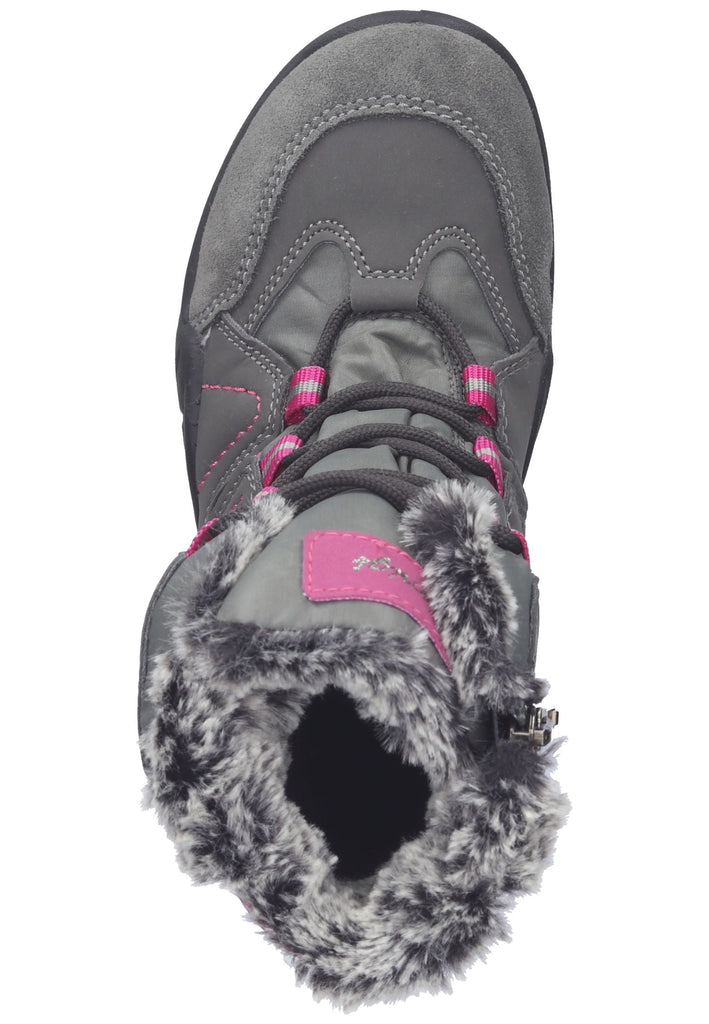 Primigi Stiefelette Lederimitat/Textil Grau/Rosa Warmfutter