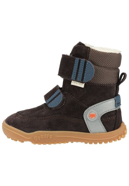 qnuffs Stiefelette Veloursleder/Textil Cafe Warmfutter