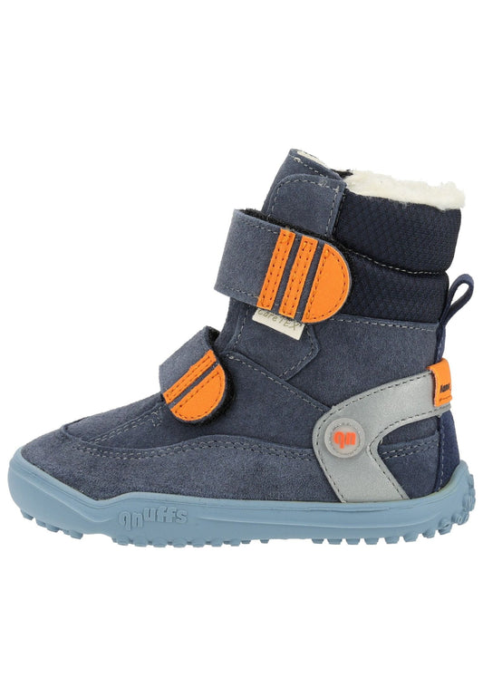 qnuffs Stiefelette Veloursleder/Textil Denim Warmfutter