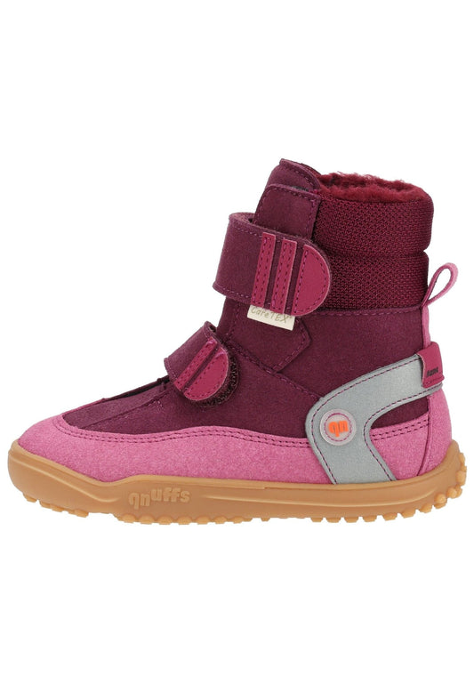 qnuffs Stiefelette Veloursleder/Textil Fuchsia Warmfutter