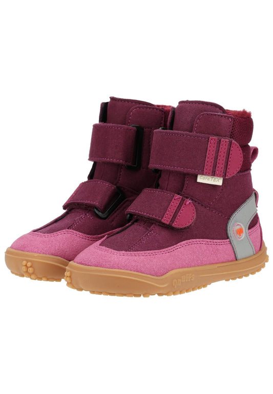 qnuffs Stiefelette Veloursleder/Textil Fuchsia Warmfutter