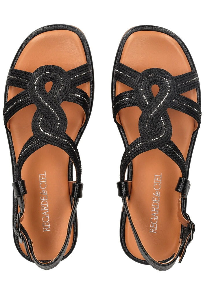 Regarde Le Ciel Sandalen Leder/Textil Schwarz