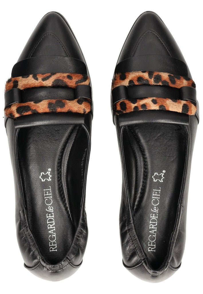 Regarde Le Ciel Slipper Leder Schwarz