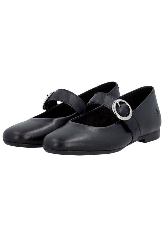 Remonte Ballerinas Leder Schwarz