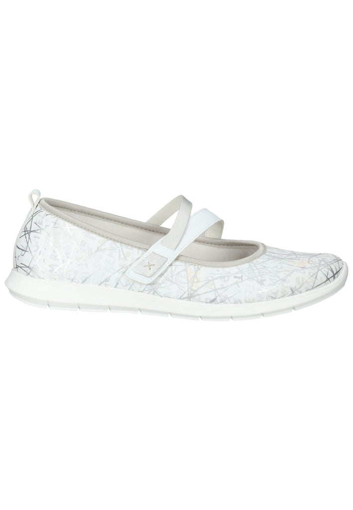 Remonte Ballerinas Lederimitat Weiß/Silber