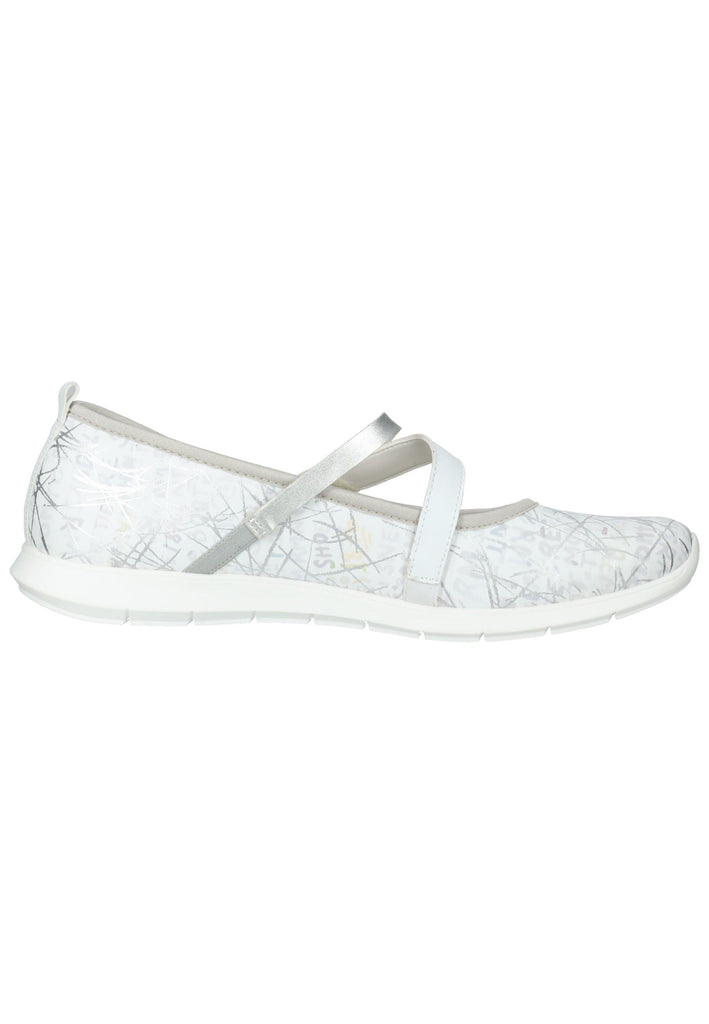 Remonte Ballerinas Lederimitat Weiß/Silber