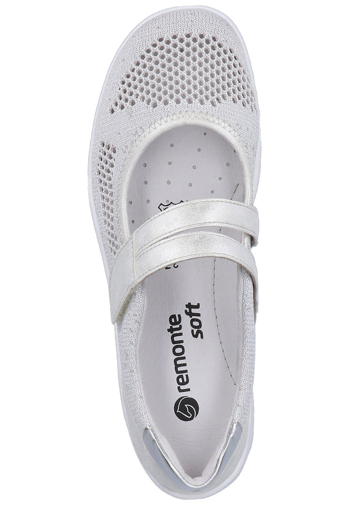 Remonte Ballerinas Lederimitat Weiß/Silber