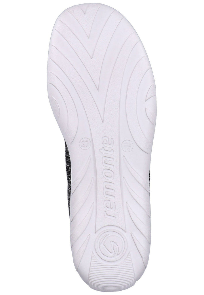 Remonte Halbschuhe Lederimitat Schwarz/Silber