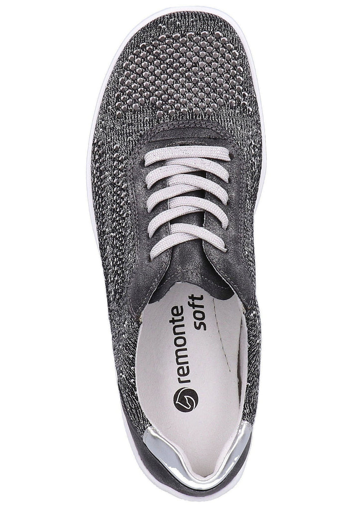 Remonte Halbschuhe Lederimitat Schwarz/Silber