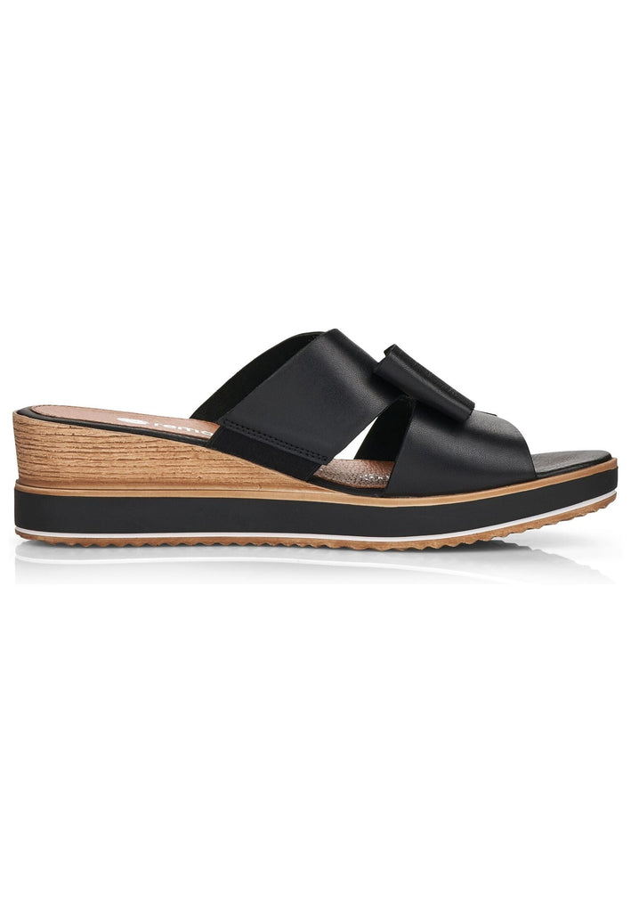 Remonte Pantoletten Glattleder Schwarz