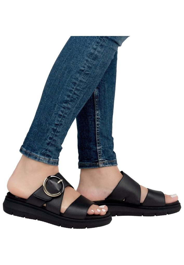 Remonte Pantoletten Leder Schwarz