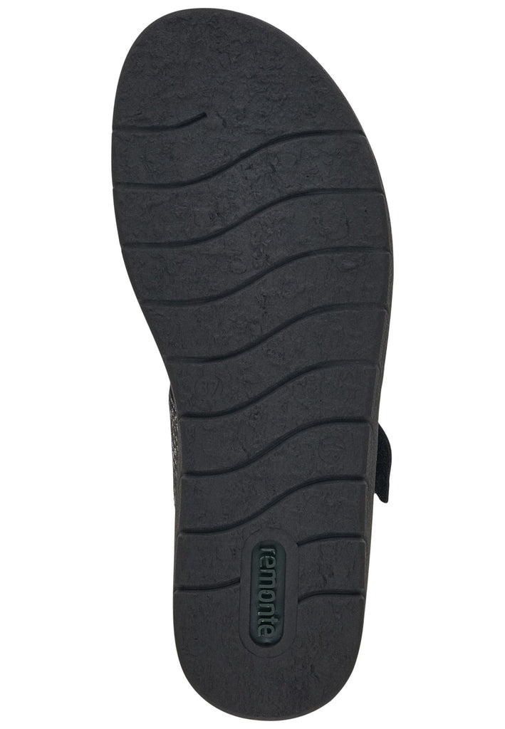 Remonte Pantoletten Lederimitat Schwarz