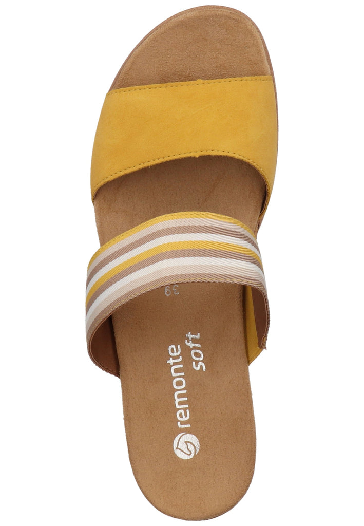 Remonte Pantoletten Lederimitat/Textil Gelb