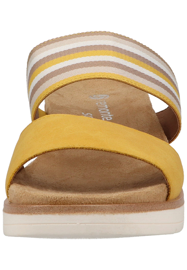 Remonte Pantoletten Lederimitat/Textil Gelb