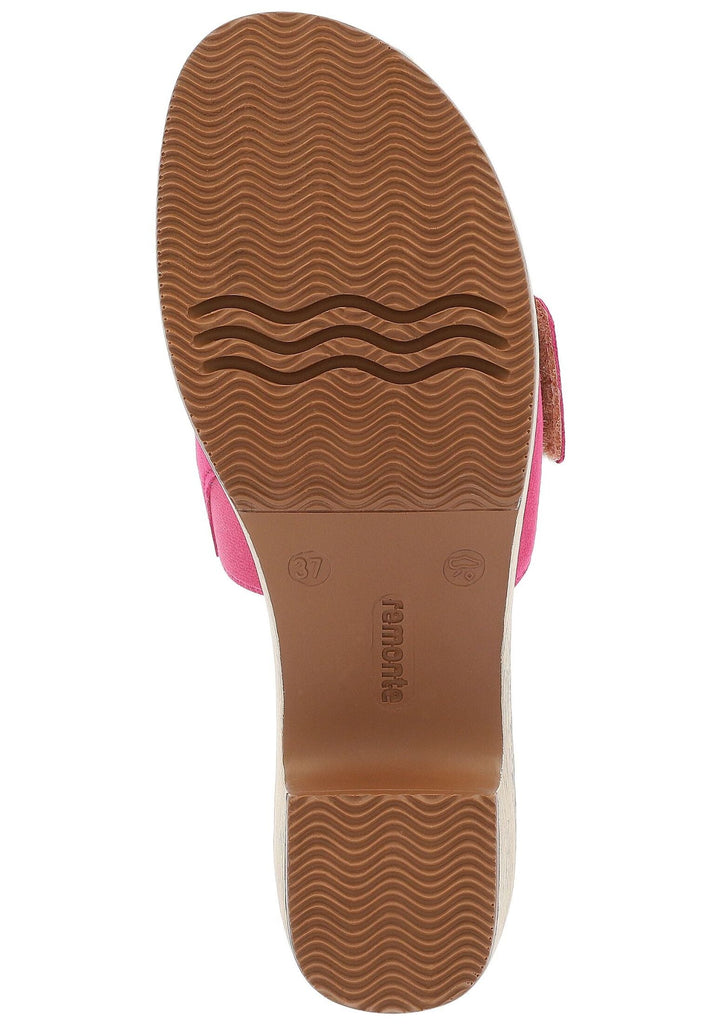 Remonte Pantoletten Veloursleder Fuchsia