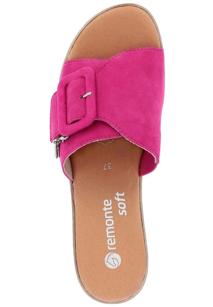 Remonte Pantoletten Veloursleder Fuchsia
