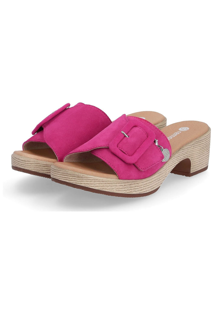Remonte Pantoletten Veloursleder Fuchsia