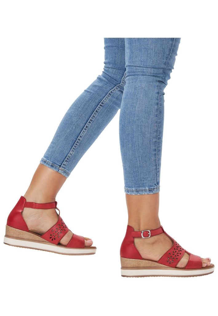 Remonte Sandalen Glattleder Rot