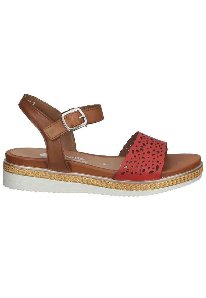 Remonte Sandalen Glattleder Rot/Braun
