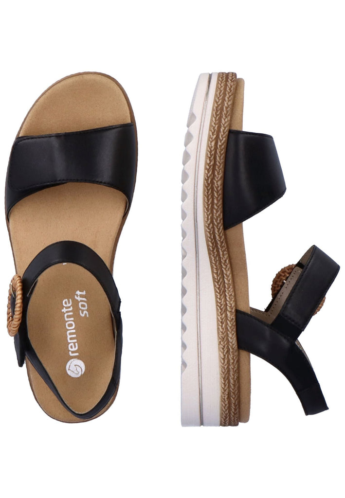 Remonte Sandalen Glattleder Schwarz