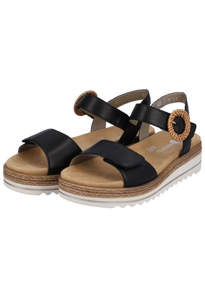 Remonte Sandalen Glattleder Schwarz