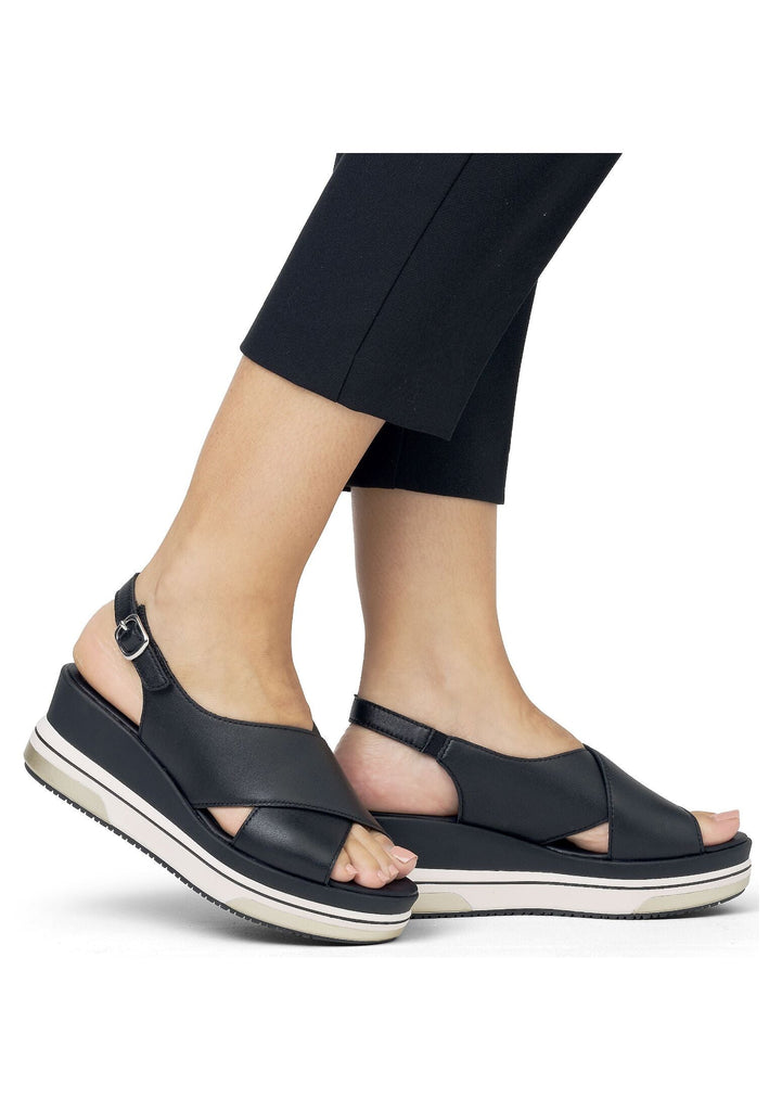 Remonte Sandalen Glattleder Schwarz