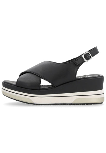 Remonte Sandalen Glattleder Schwarz