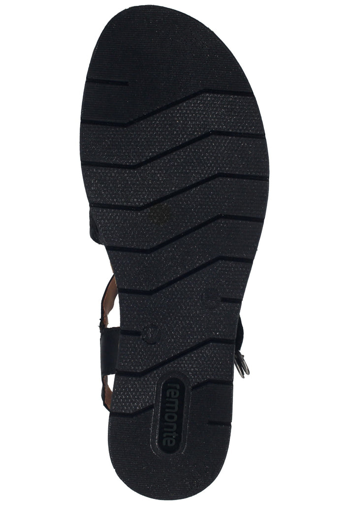 Remonte Sandalen Glattleder Schwarz
