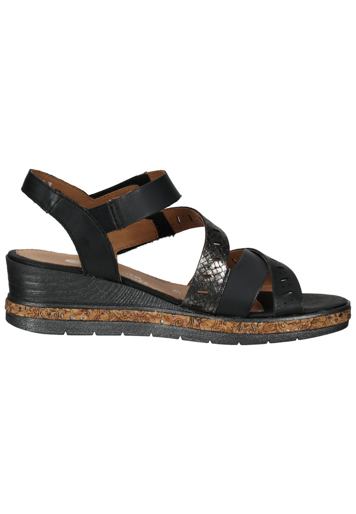 Remonte Sandalen Glattleder Schwarz