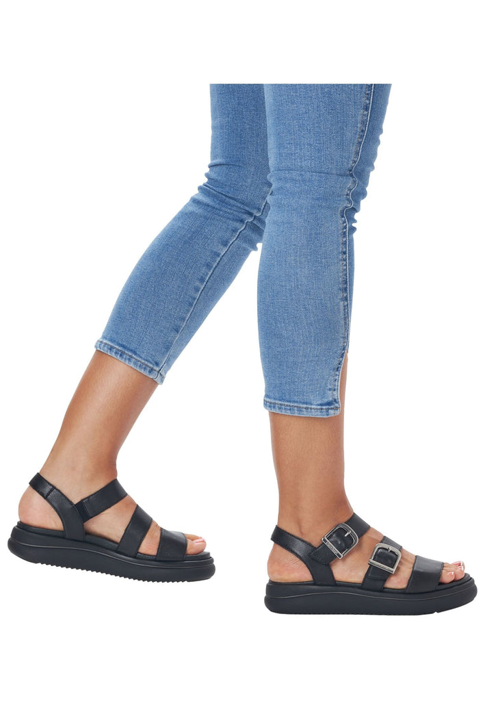 Remonte Sandalen Glattleder Schwarz