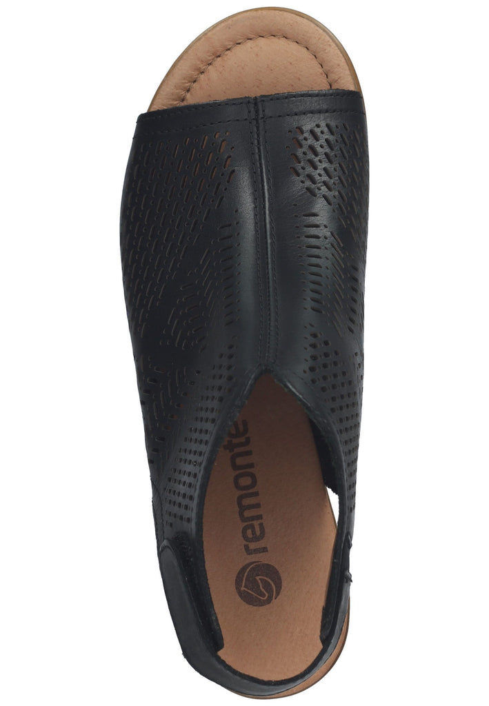 Remonte Sandalen Glattleder Schwarz
