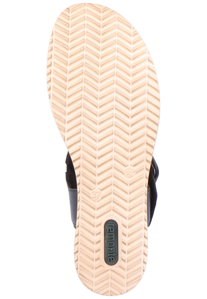 Remonte Sandalen Glattleder Schwarz Kombi