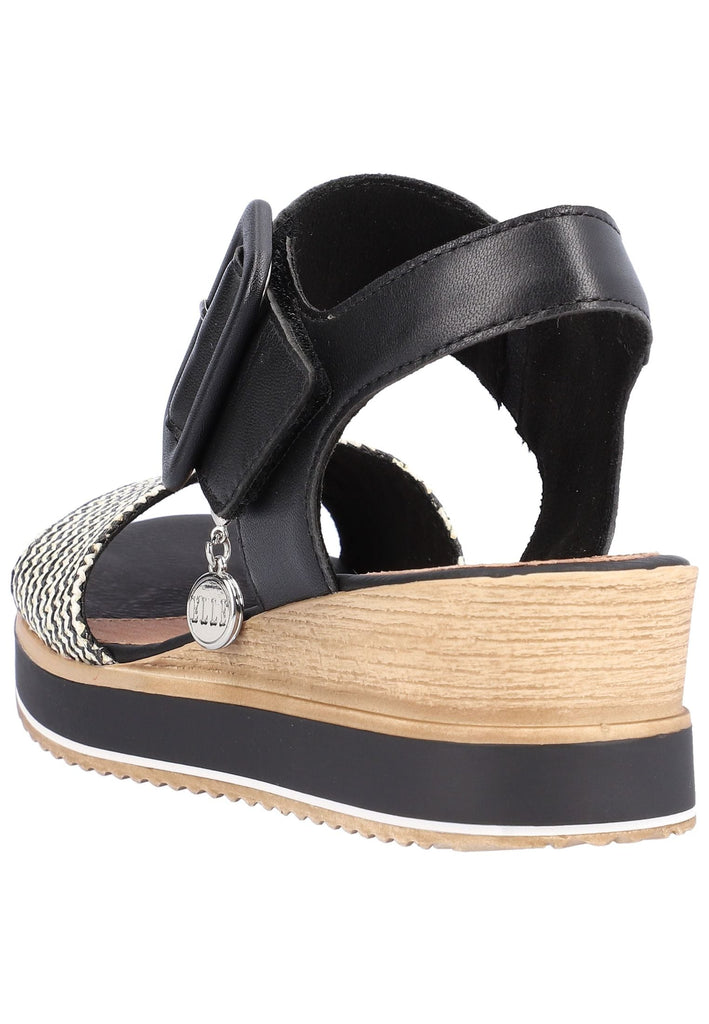 Remonte Sandalen Glattleder Schwarz Kombi