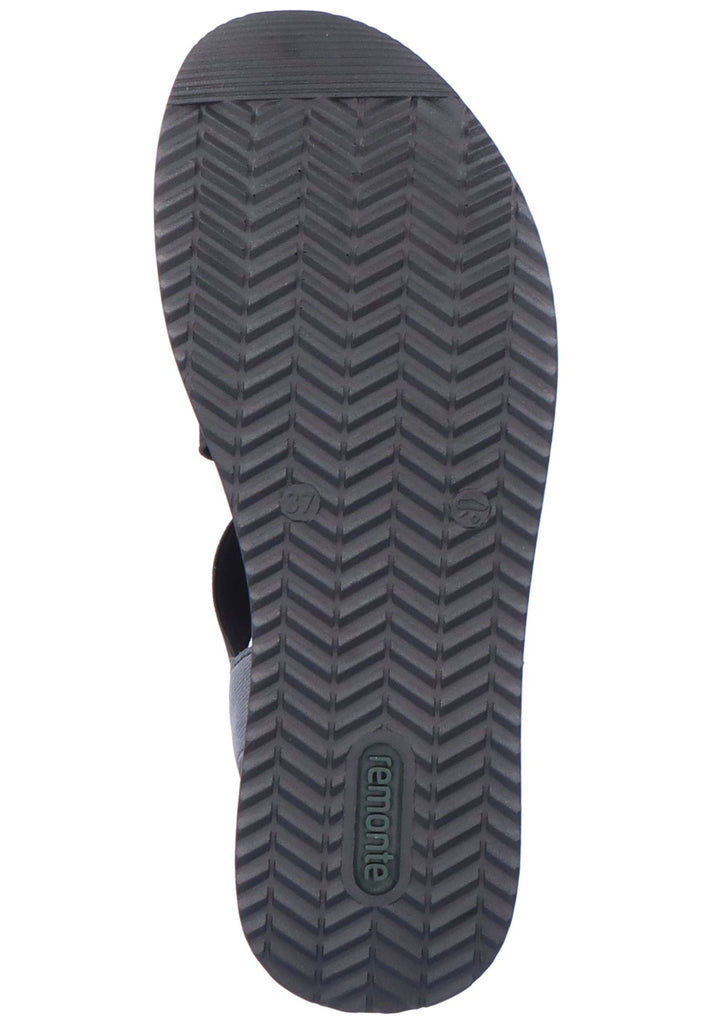 Remonte Sandalen Glattleder Schwarz Kombi