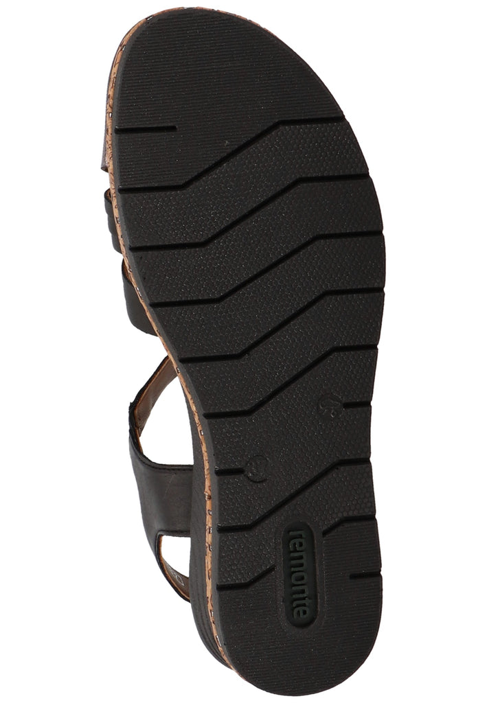 Remonte Sandalen Glattleder Schwarz/Silber