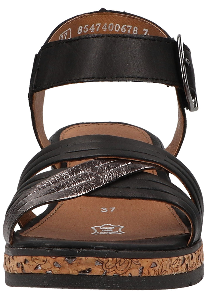 Remonte Sandalen Glattleder Schwarz/Silber