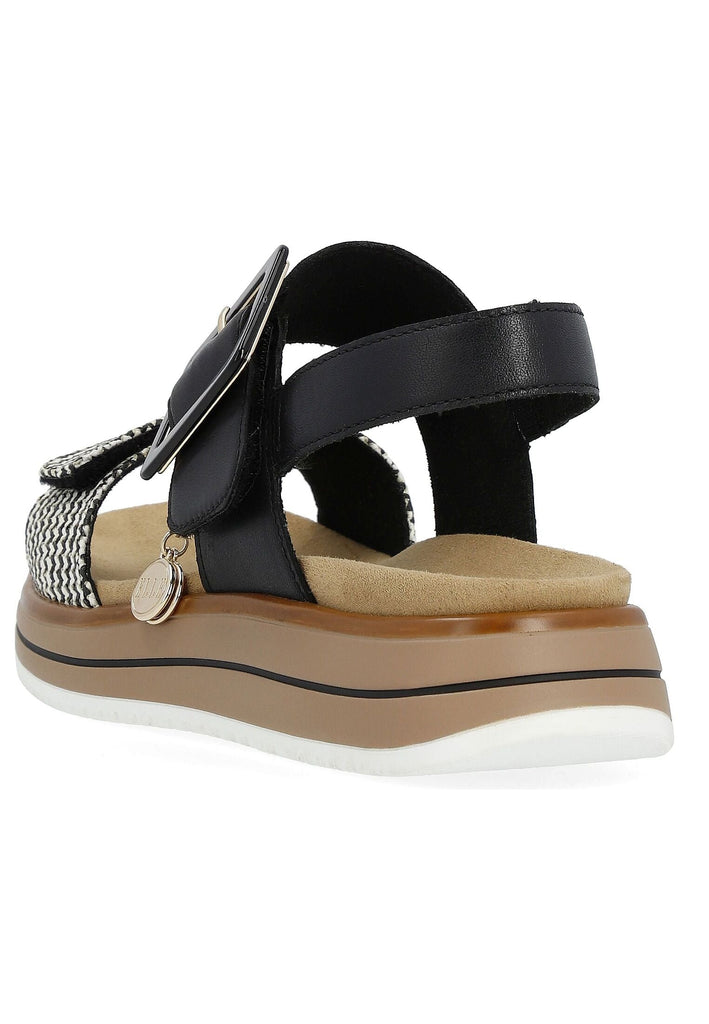 Remonte Sandalen Glattleder Schwarz/Weiß