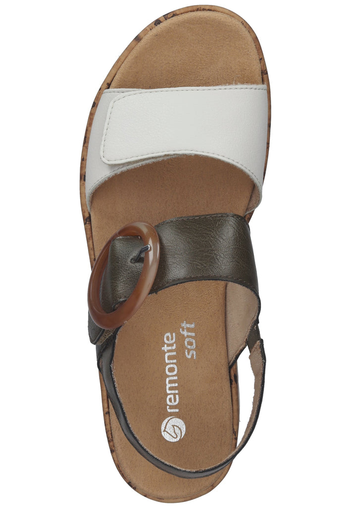 Remonte Sandalen Glattleder Weiß/Grün