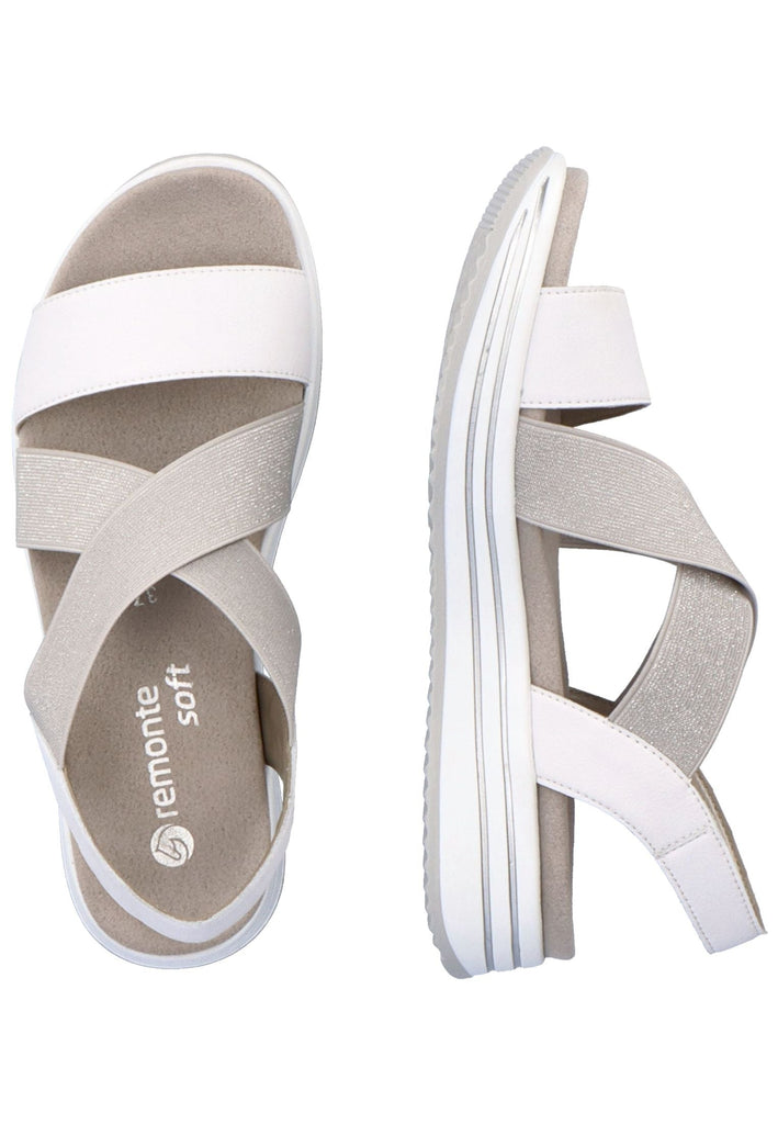 Remonte Sandalen Glattleder Weiß/Silber