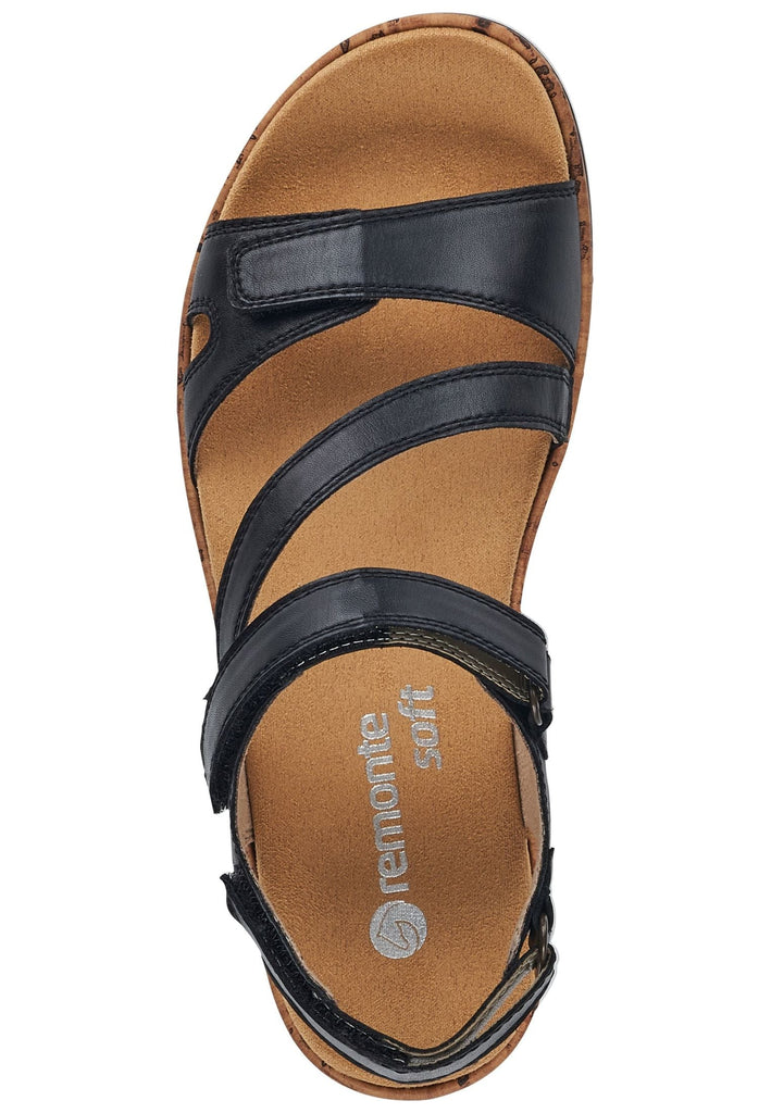Remonte Sandalen Leder Schwarz