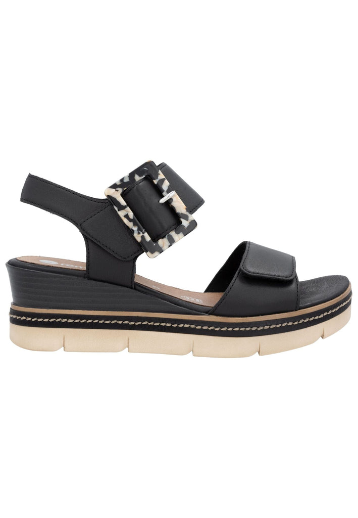 Remonte Sandalen Leder Schwarz