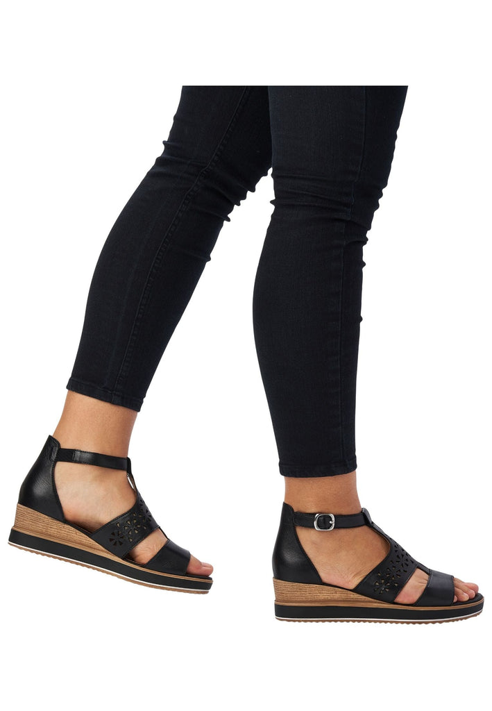 Remonte Sandalen Leder Schwarz