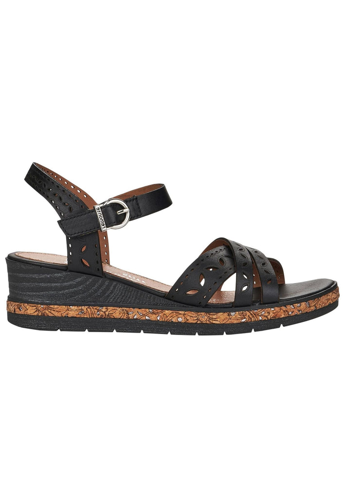 Remonte Sandalen Leder Schwarz