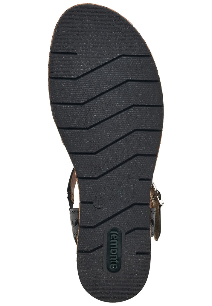 Remonte Sandalen Leder Schwarz